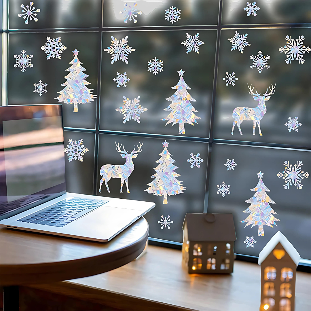 Snowflake Christmas Tree Wall Stickers