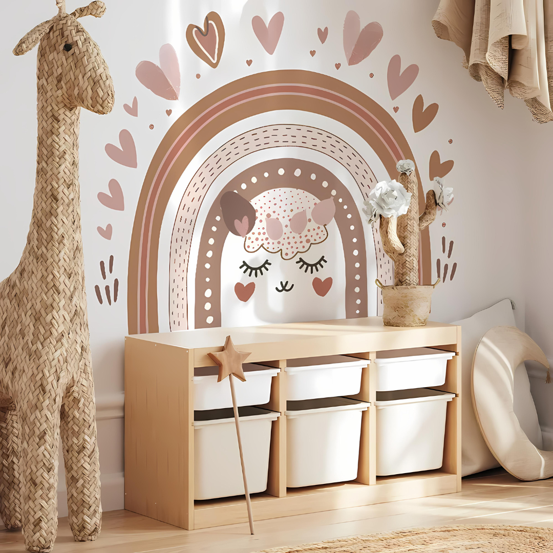 Large Boho Rainbow Vinyl Wall Sticker 