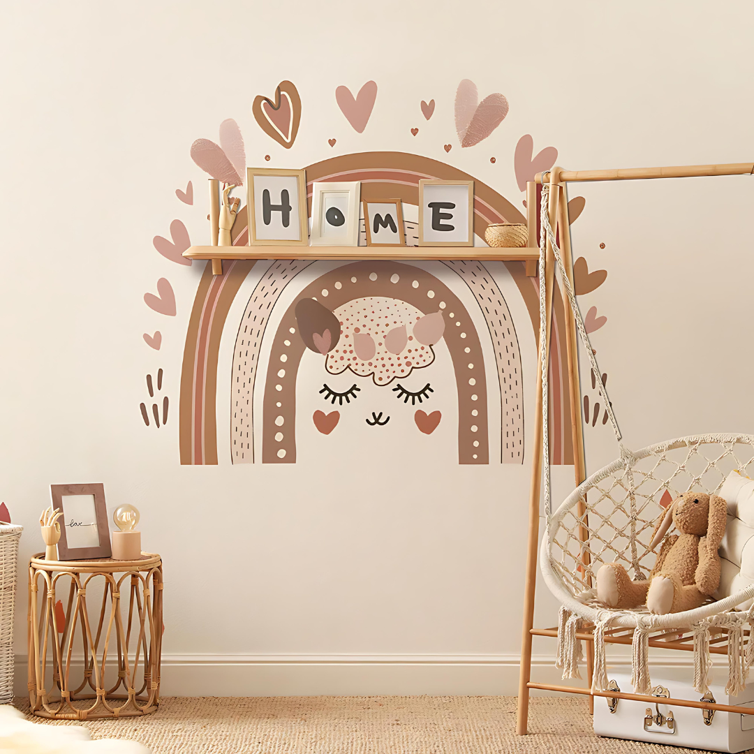 Large Boho Rainbow Vinyl Wall Sticker 