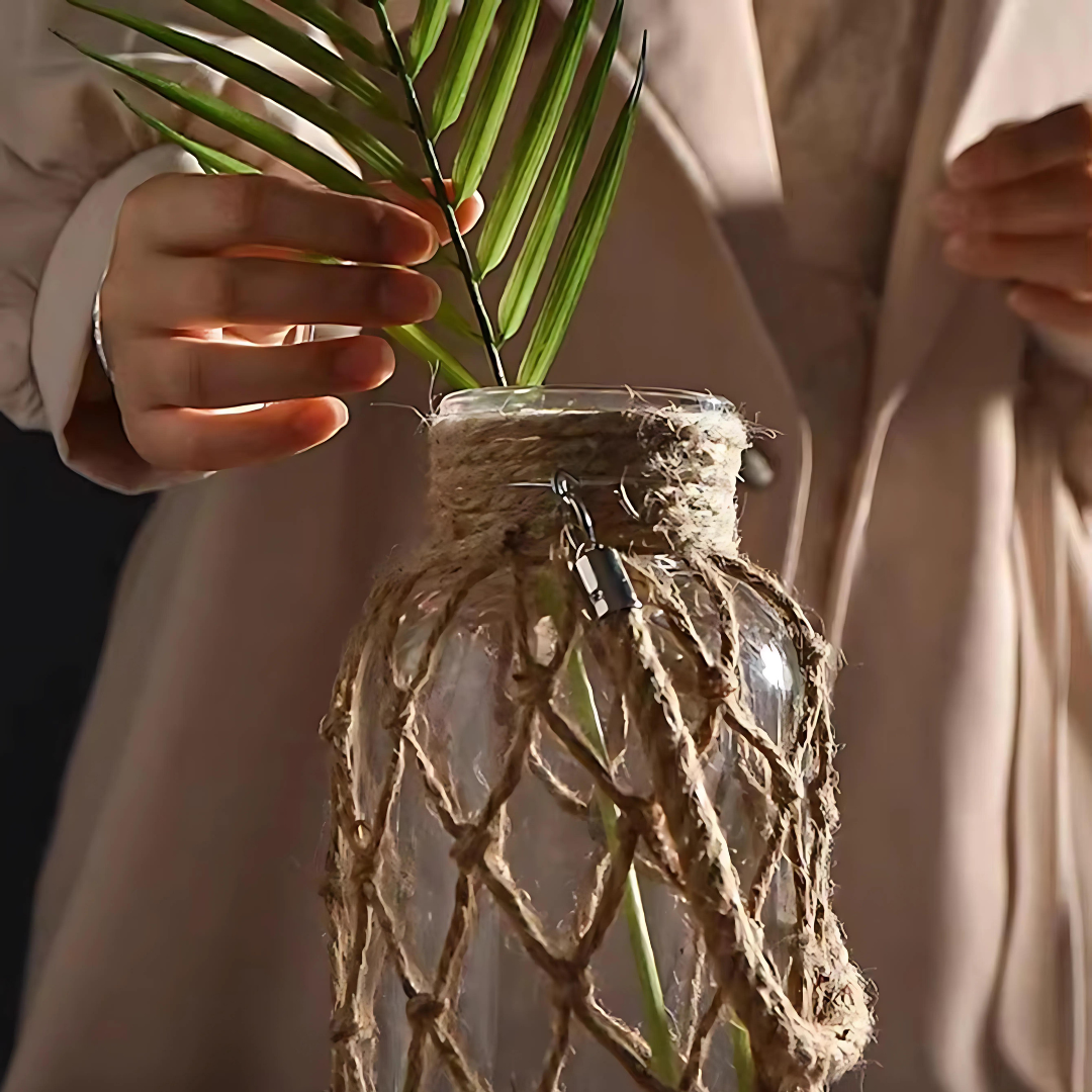 Rustic Hanging Glass Vase