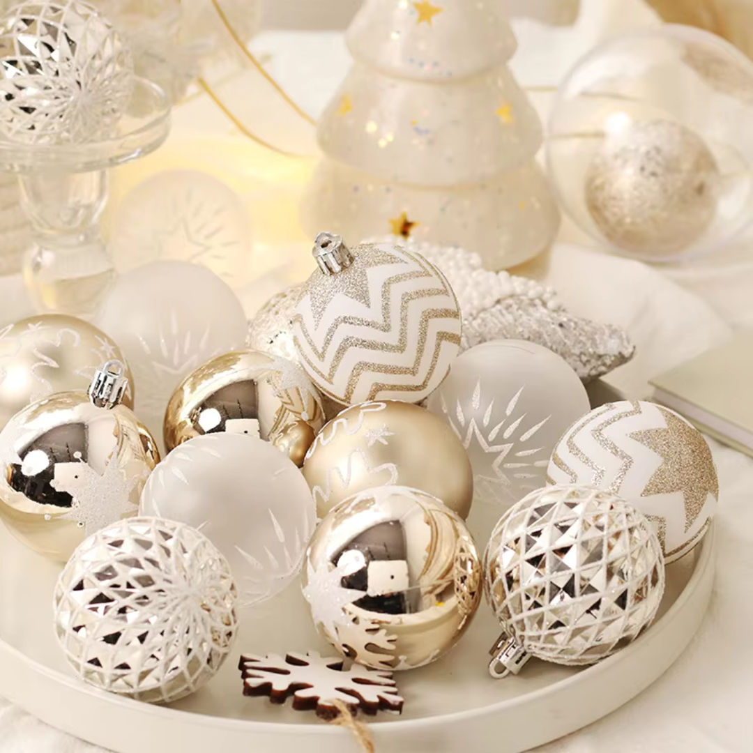 Champagne Christmas Tree Ball Ornaments