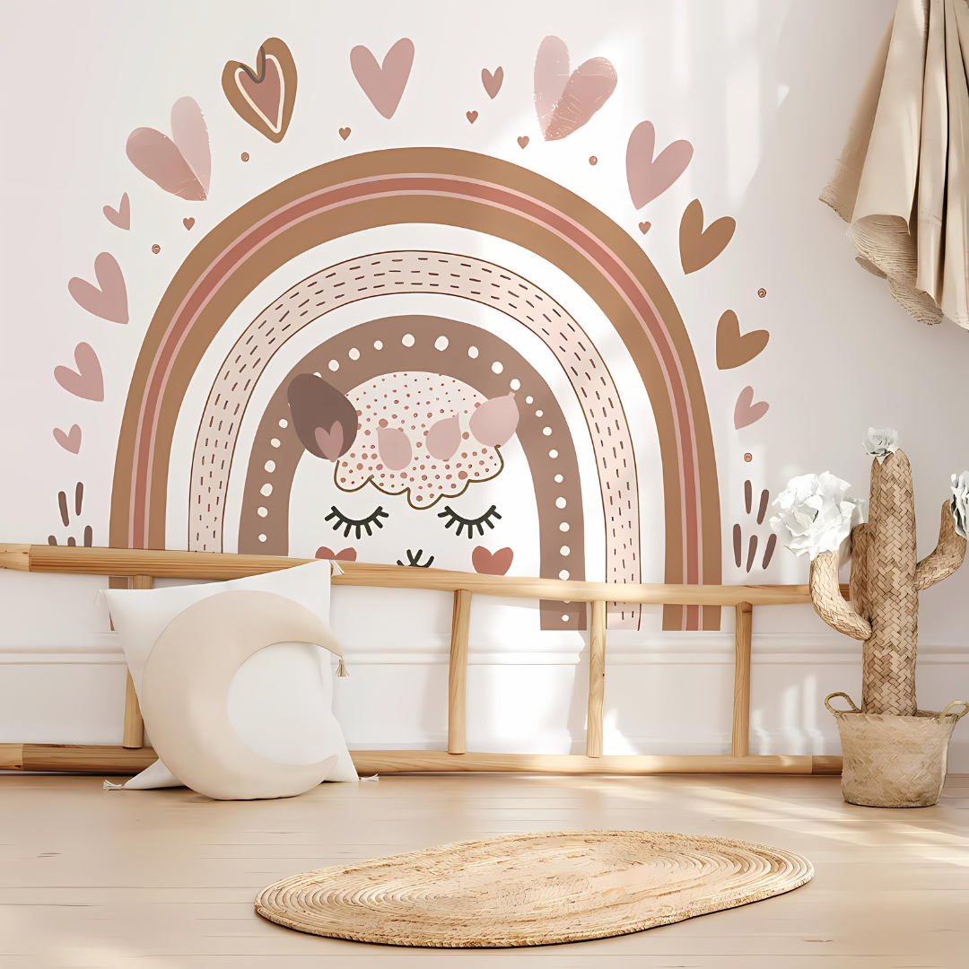 Large Boho Rainbow Vinyl Wall Sticker 