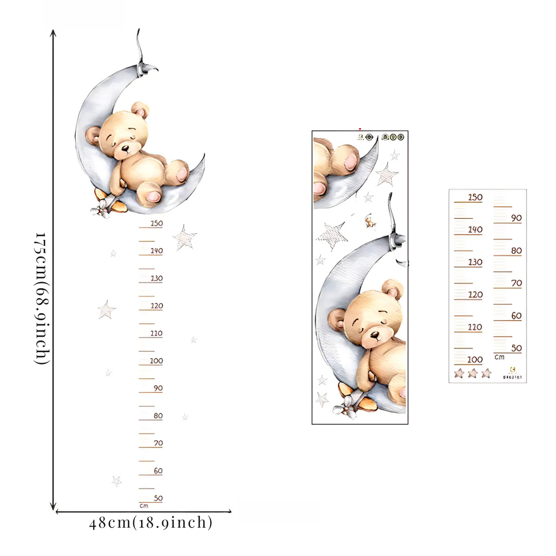 Teddy Bear Measurement Wall Sticker