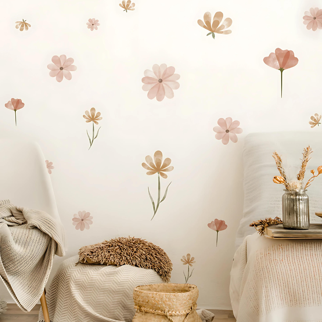 Stylish Boho Floral Wall Stickers