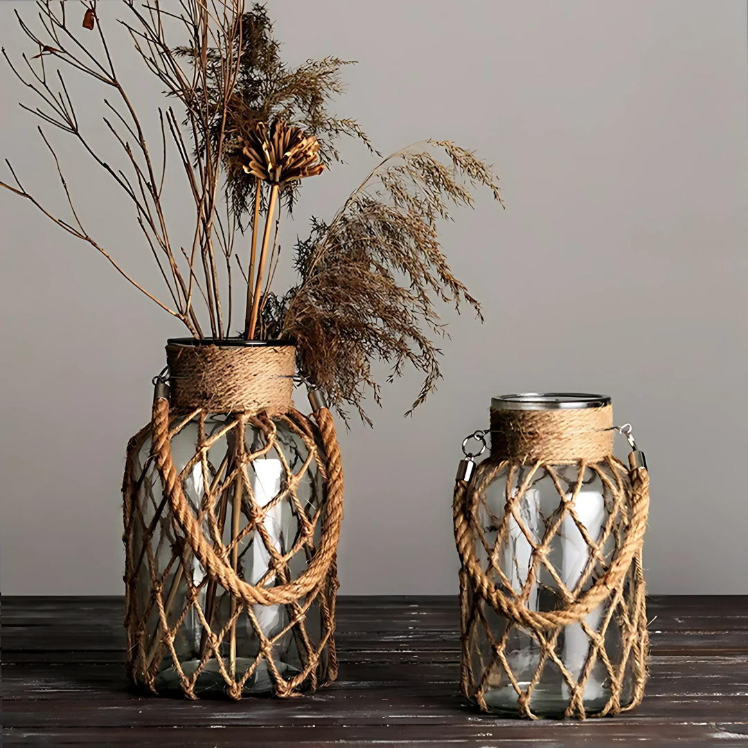 Rustic Hanging Glass Vase