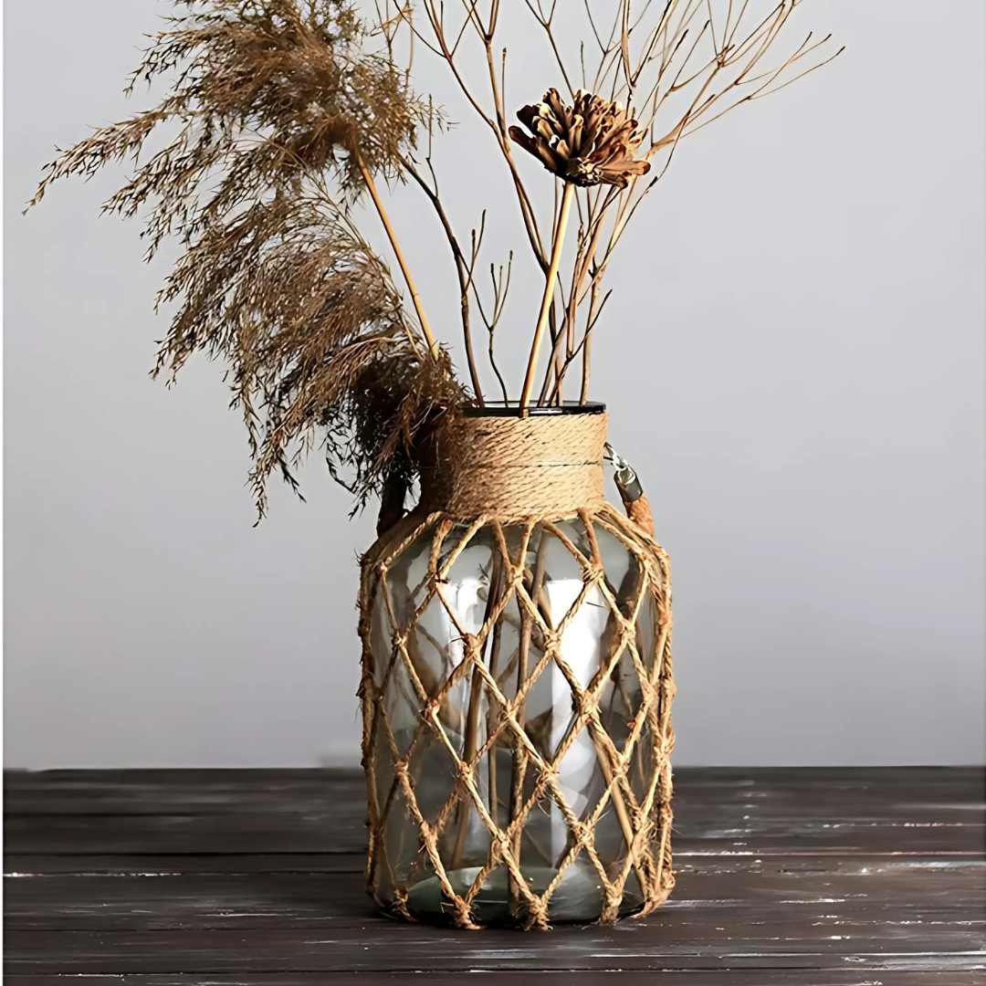 Rustic Hanging Glass Vase