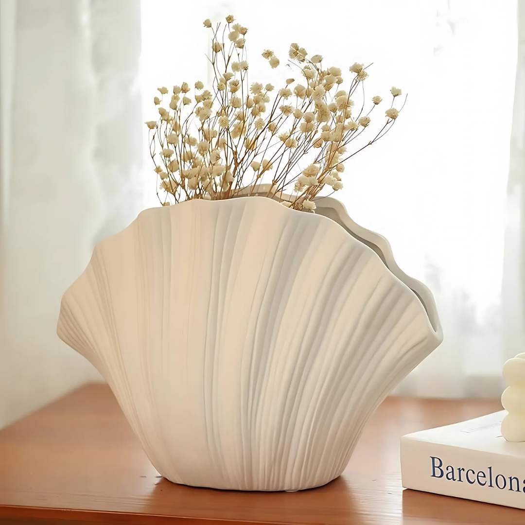 Modern Shell Design Ceramic Vase