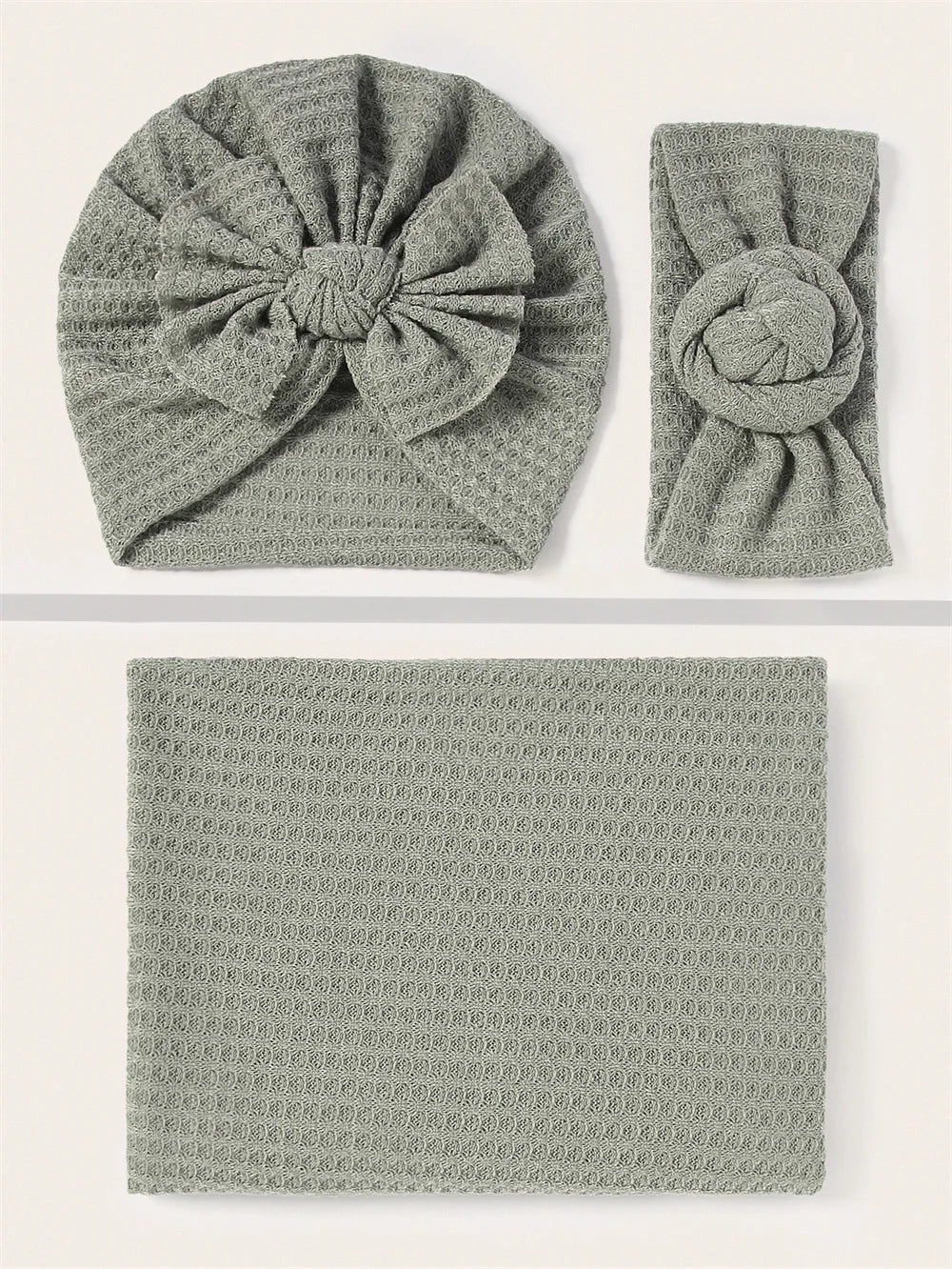 Baby Waffelstrick Turban Set