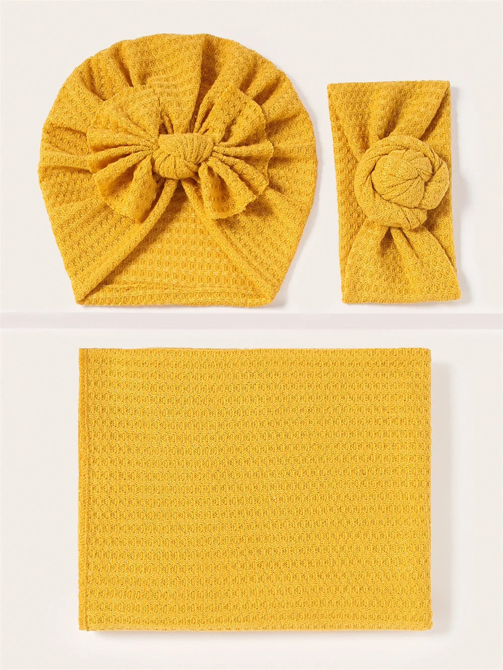 Baby Waffelstrick Turban Set