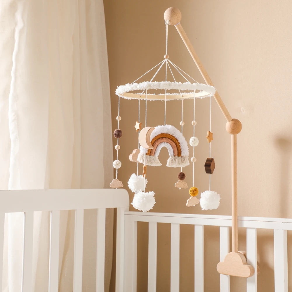 Wooden Rainbow Cloud Mobile